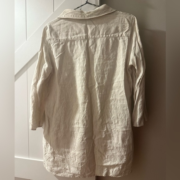 100% Linen Jones New York Signature Tunic Button Top - Picture 5 of 7
